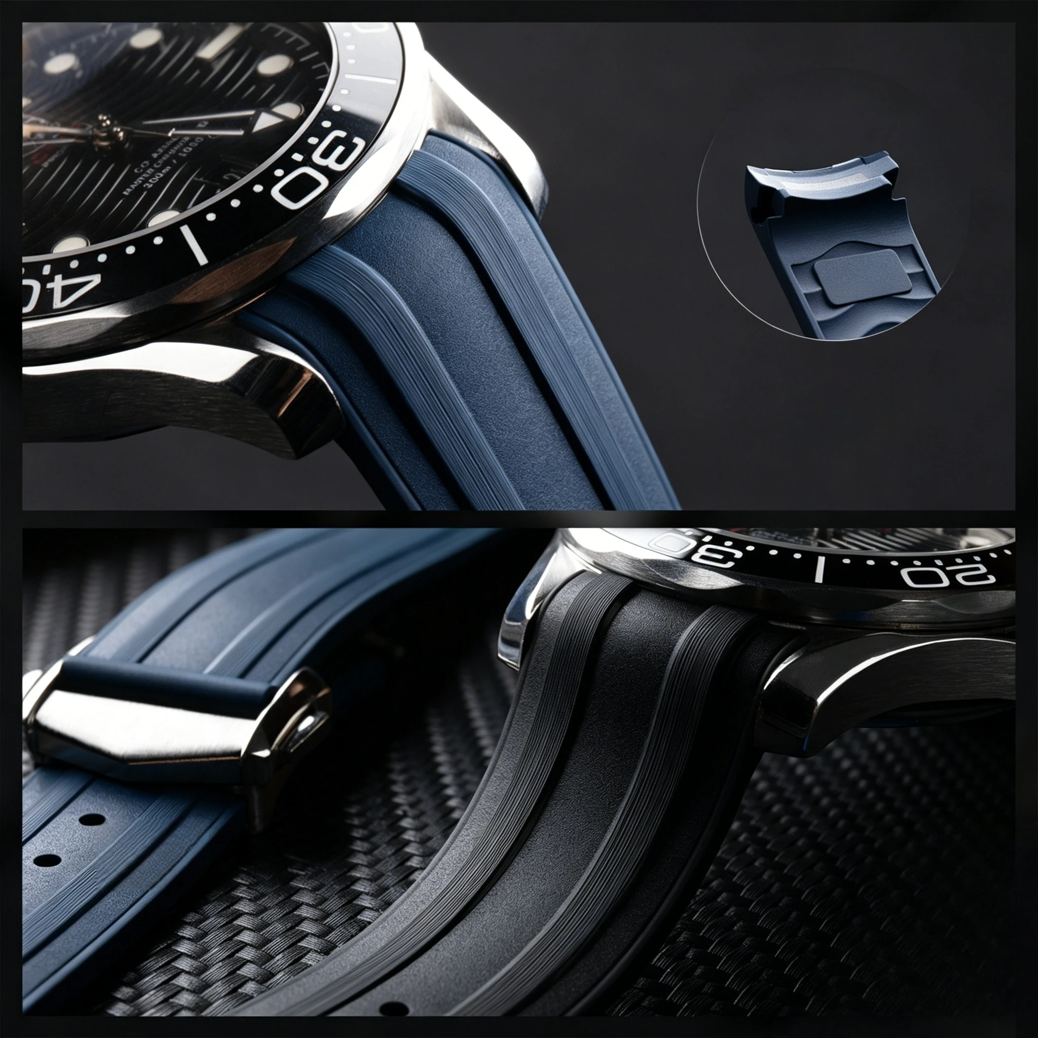 Omega Watch Seamaster - Высококачественный изогнутый ремешок для часов Omega