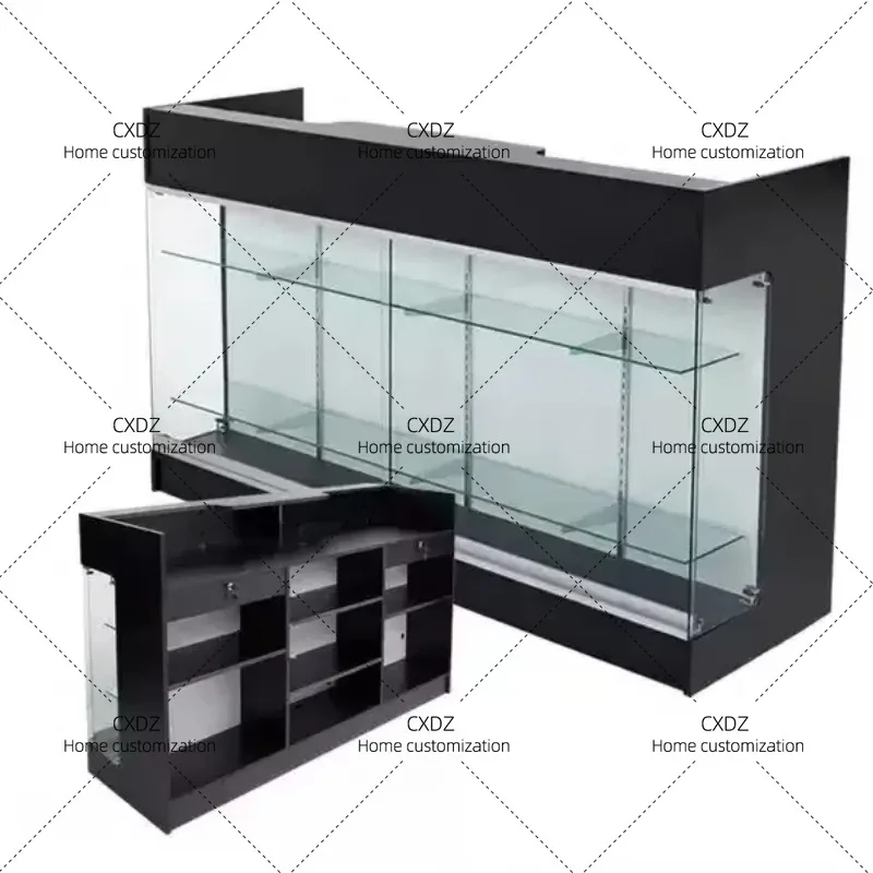 XX New Custom. Wooden Glass Cashier Counter Table Display Checkout Desk Retail Shop Hot Sale Display Checkout Stand Cashier Coun