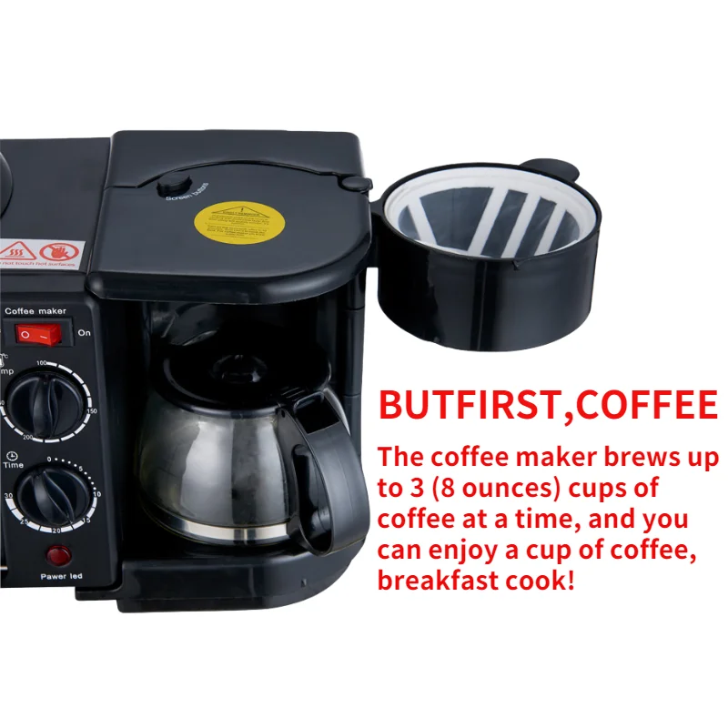 In Stock Factory Price Home Appliances food Coffee Machine Oven 3 in 1 Electric Breakfast Machine