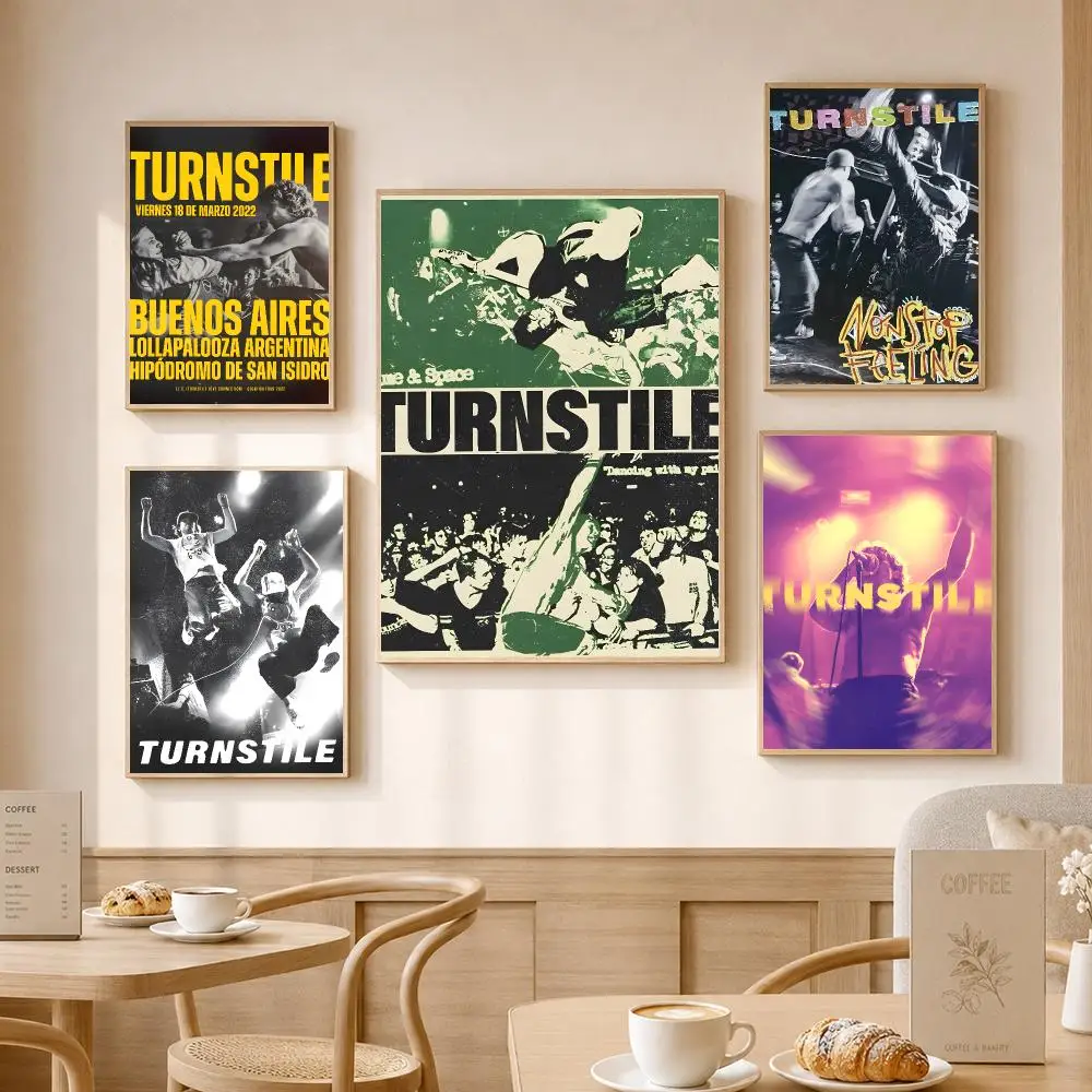 Rock Band T-Turnstile Painting Calligraphy High-Definition With Textured Finish Modern Style For Hallway Wall Art Decor