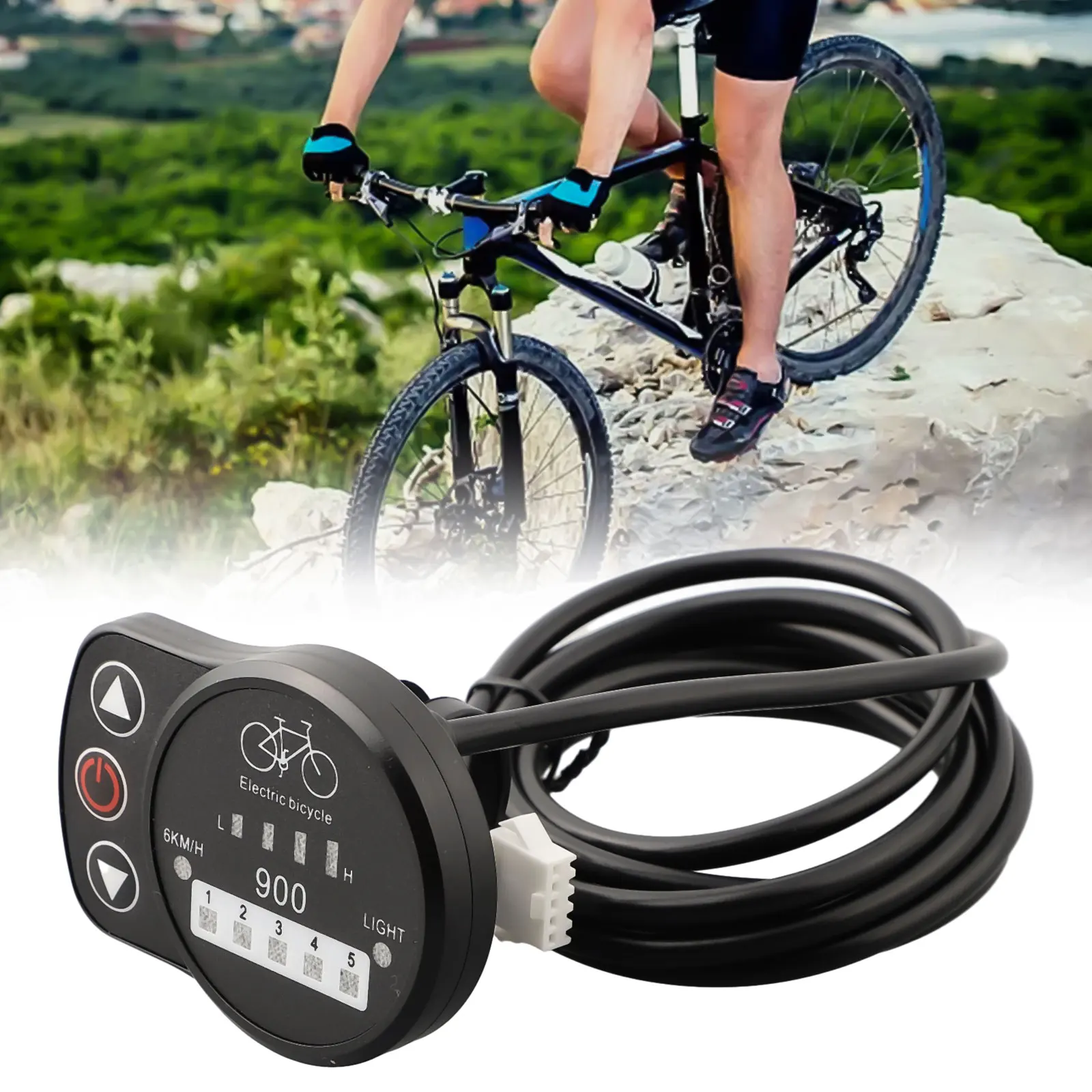 LED Display for KT LED900S Electric Bicycle Bike Control Panel 24/36/48V Voltage 5 Support Levels Battery Level Indicator