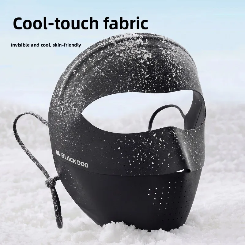 BLACKDOG Sunscreen Mask Cover Thin Breathable UV Protection Mask Phantom Grey Cooling Face for Cycling Running Outdoor Sports