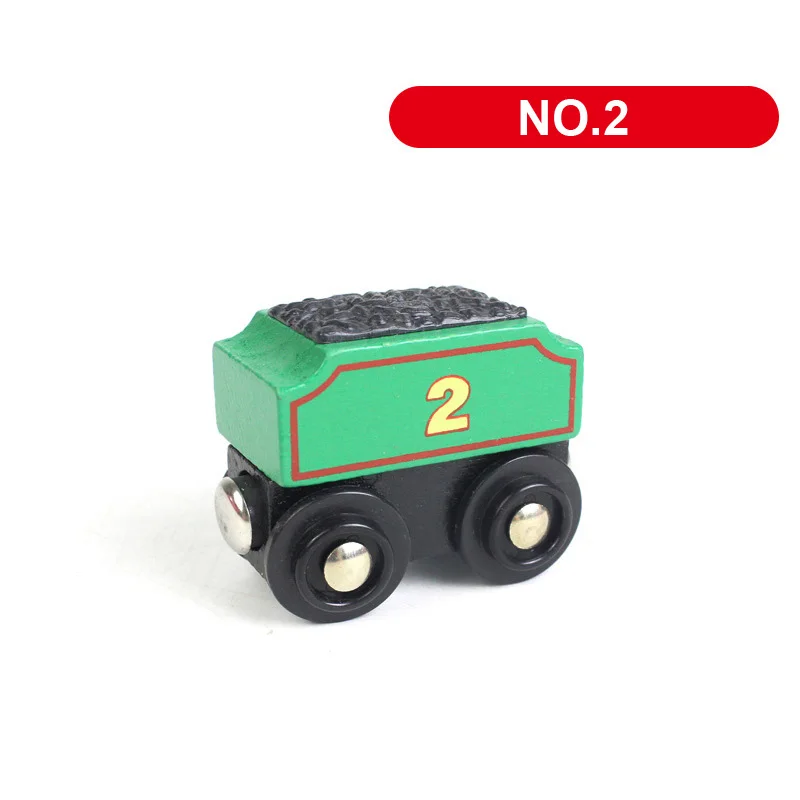 Wooden Magnetic Train Car Locomotive Toy Wood Railway Car Accessories Toys for Kids Gifts Fit for Wood Biro Tracks