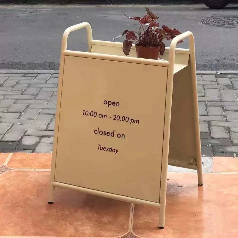 Customizable coffee shop floor display board outdoor movable billboard design simple