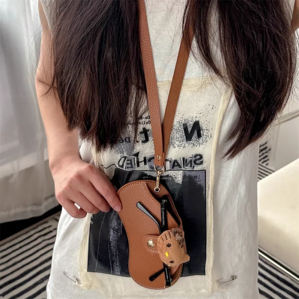 Kawaii Sanrio Hello Kitty collar botón gafas bolsa dibujos animados Kt gato viaje gafas de sol portátiles bolsas de almacenamiento niñas regalo de cumpleaños