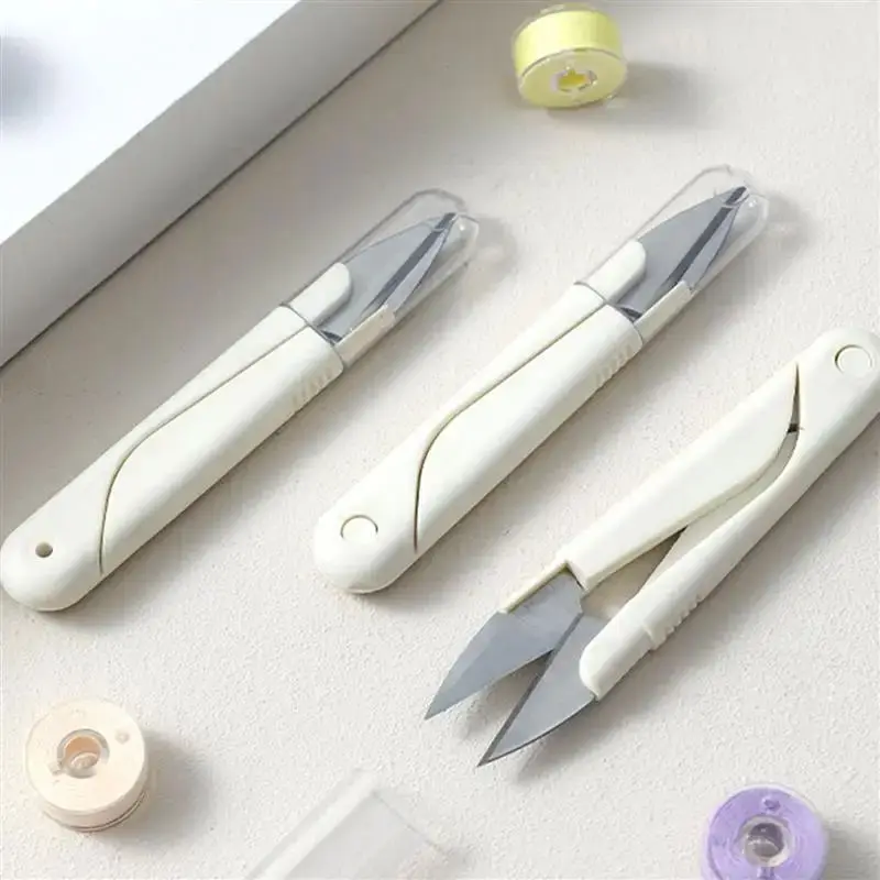Stainless Steel Thread Snips 1/2/3PCS Portable Sewing Scissors with Protective Cover for Embroidery Cross Stitch DIY Projects