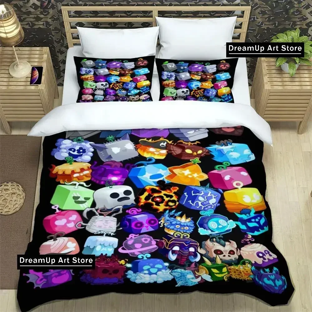 3D game B-blox fruits Bedding Sets exquisite bed supplies set duvet cover bed comforter set bedding set luxury birthday gift