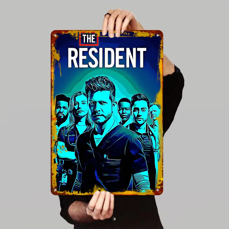 The Resident Character Group Portrait Custom Metal Tin Sign Living Room Study Wall Art Decor Collectible