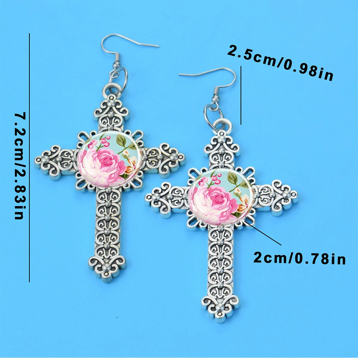 1 คู่ ลายดอกกุหลาบสีแดง ต่างหู - Women Accessories Bouquet บทวิจารณ์และราคา