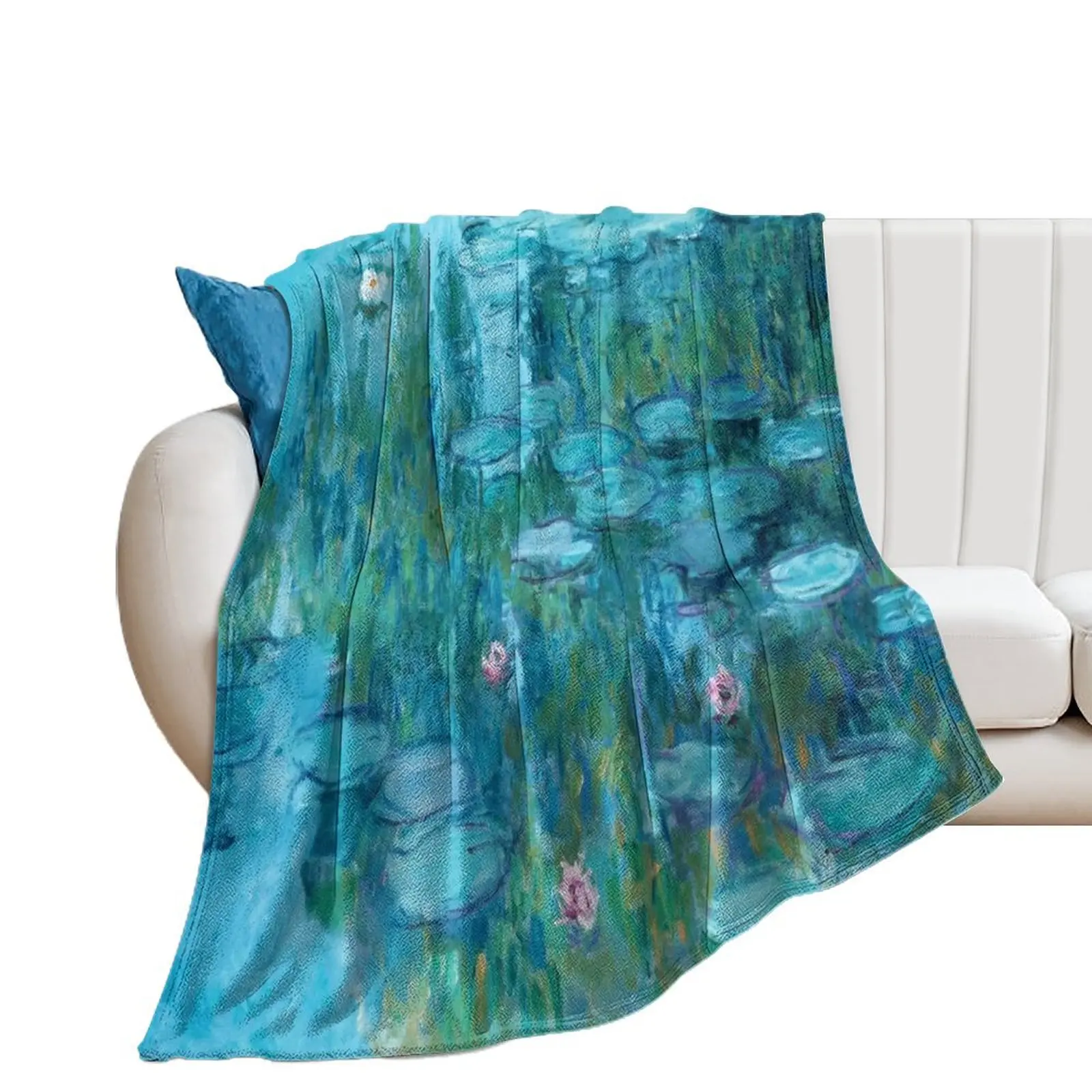 Water Lilies - Claude Monet Throw Blanket Single anime Blankets