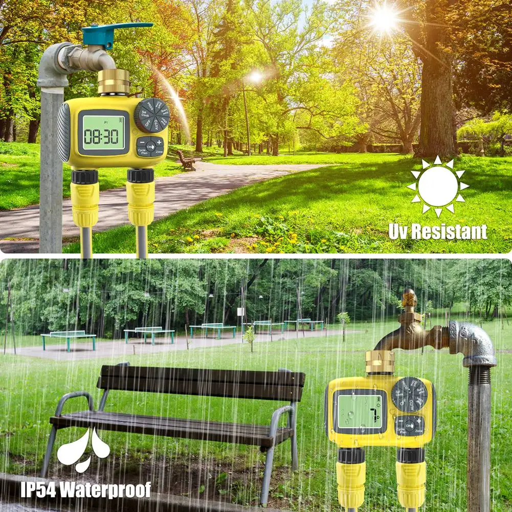

AT84-Irrigation Timer Automatic Watering Control System Power Failure Memory For Lawns Gardens