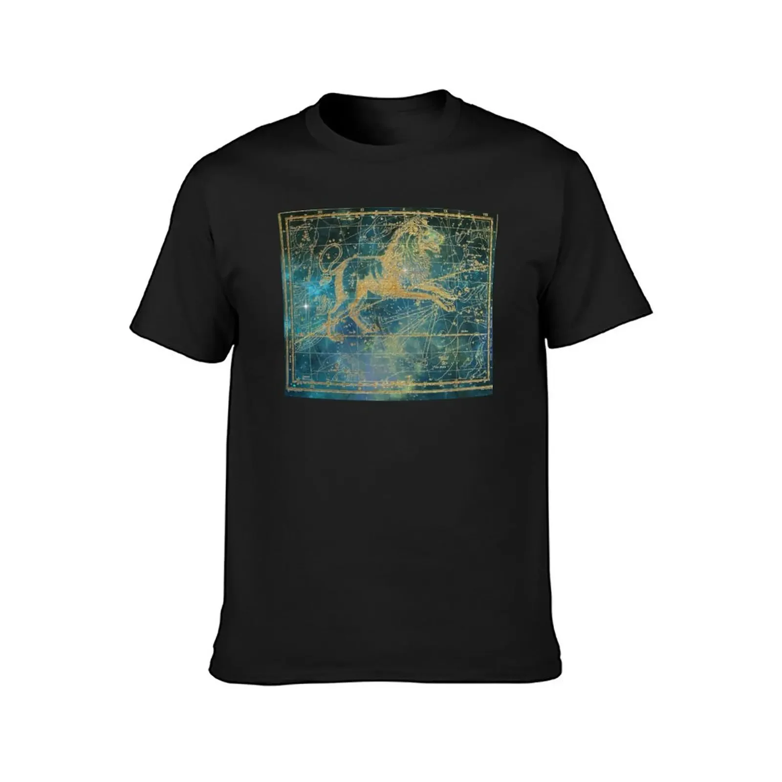 Vintage Celestial Map of Leo Astrology Sign T-Shirt vintage graphic t shirt vintage Men's cotton t-shirt