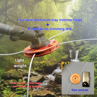 1Pc Four-Wire Aluminum Disc Trimmer with 4 Steel Wire Trimmer Ropes, Installation Holes 1Inch, Easy to Install, Aluminum Alloy, Strong and Durable, Not Afraid of Stones, Lightweight Design, Improve Efficiency, Suitable for Garden Weeding, Garden Mowing, Lawn Trimming