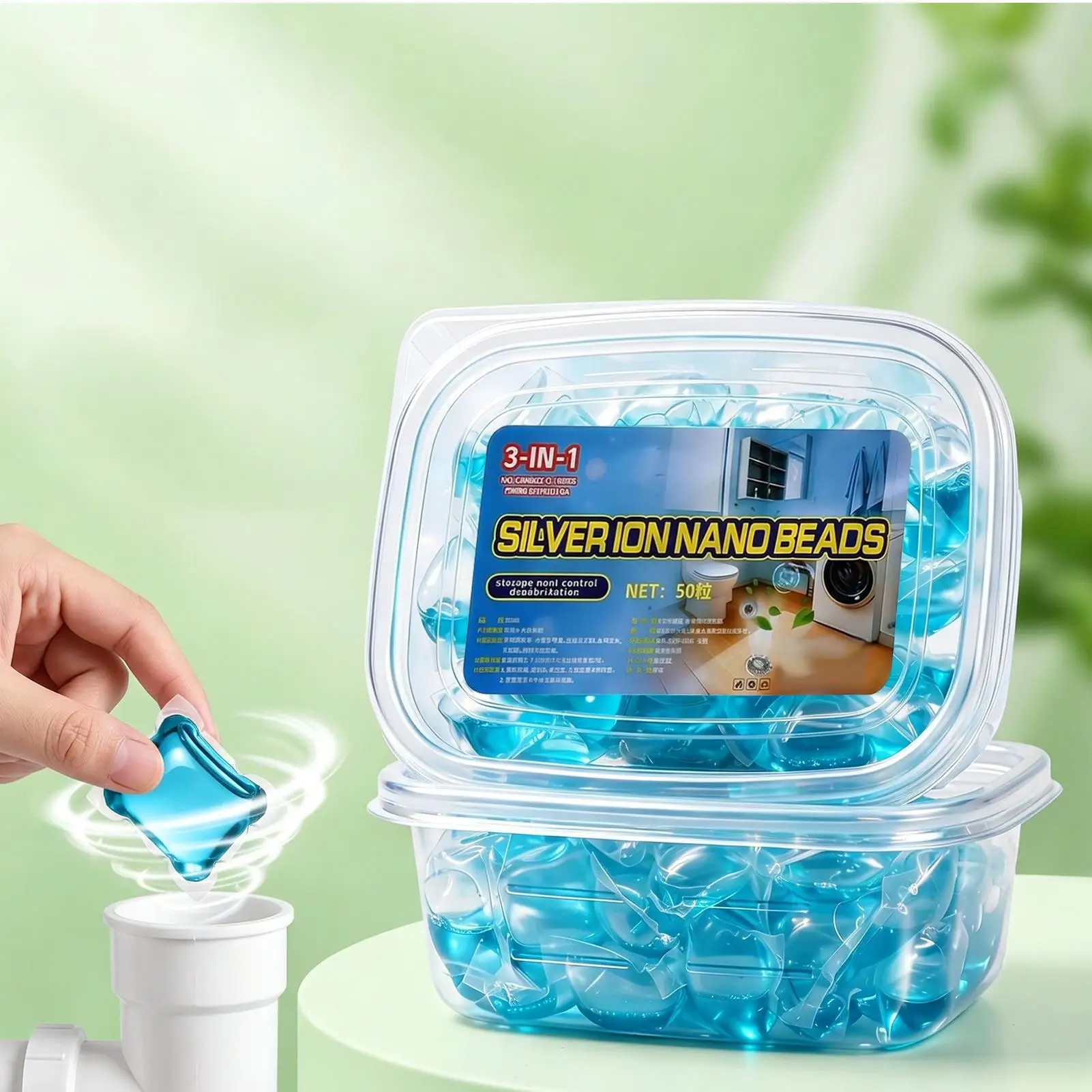 50pcs Shower Drain Odor Eliminator Sink Smell Dissolving Beads Fast Acting Deodorizer For Home Bathroom Kitchen Toilet