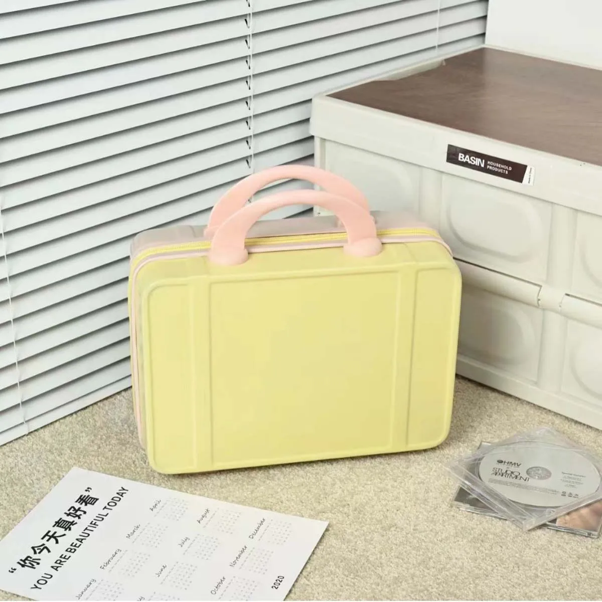 Hot-selling Macaron color 14 inch makeup case portable luggage mini cute travel bag wholesale storage bag