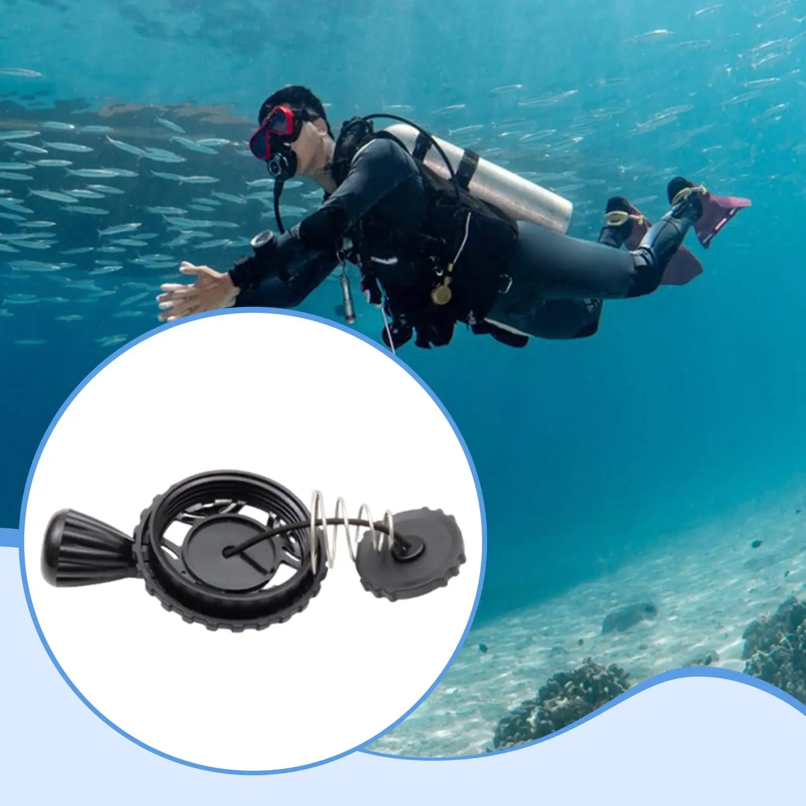 Diving Dump Valve 6cm Compact Scuba Diving Spare Air Tank Accessory for BCD Buoyancy Bag Lift