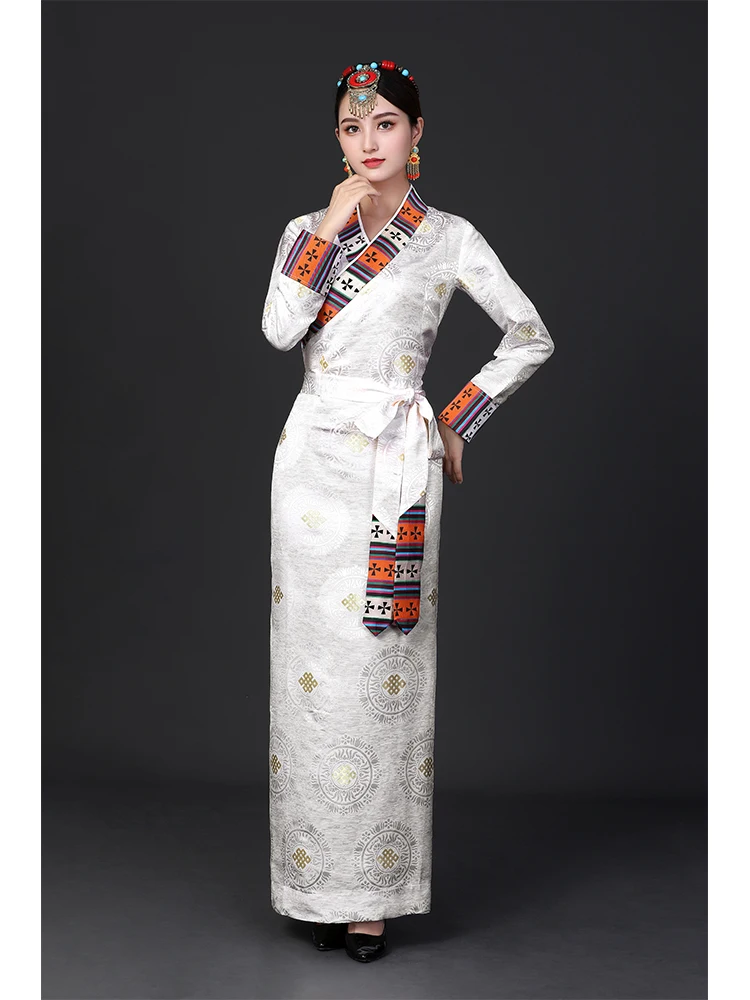 

New Tibetan Dress Female Tibetan Lhasa Dress Ethnic Style Guozhuang Dance Dress Brigade Shoot Costume Tibetan Robe