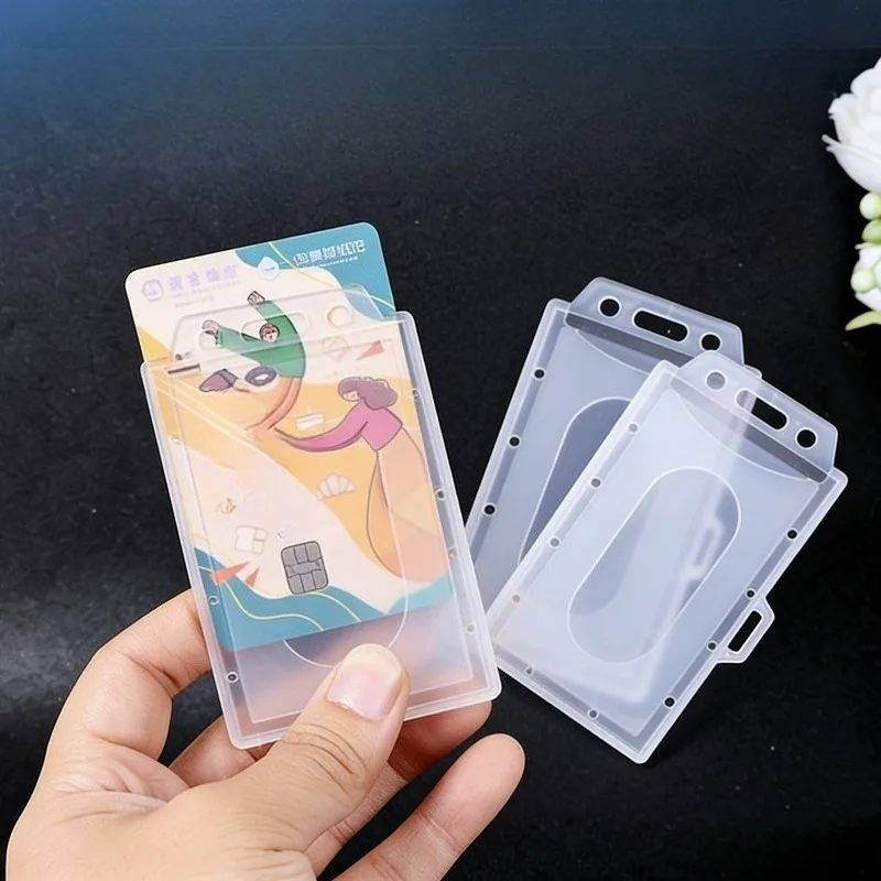 5Pcs/Set Transparent Badge Card Holder Working Permit Case Pass Work Card Cover Case Idol Photo Business Card Protector Sleeve