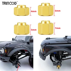 TRINOOD 4PCS 6mm 7mm Brass Wheel Hex Hub Extenders Adapters 4/5mm for TRX4-M 1/18 RC Crawler Car Upgrade Part