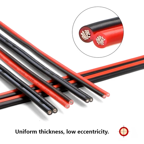 Imagen 2 del producto Cable de 2 pines UL2468 de 2-50m, rojo y negro, 30 28 26 24 22 20 18 16AWG, Cable de Audio para altavoz electrónico para Audio LED de coche, conector JST de 12V