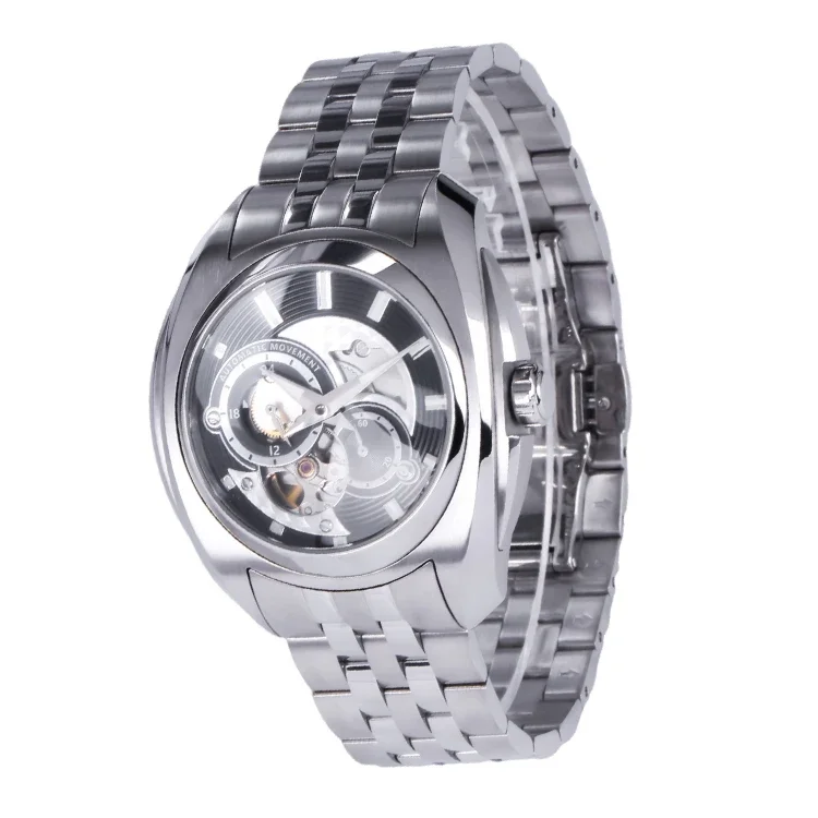 

Imported Automatic Movement Stainless Steel Watch For Man Custom Mechanical Watch Hollow Dial Sports Watch