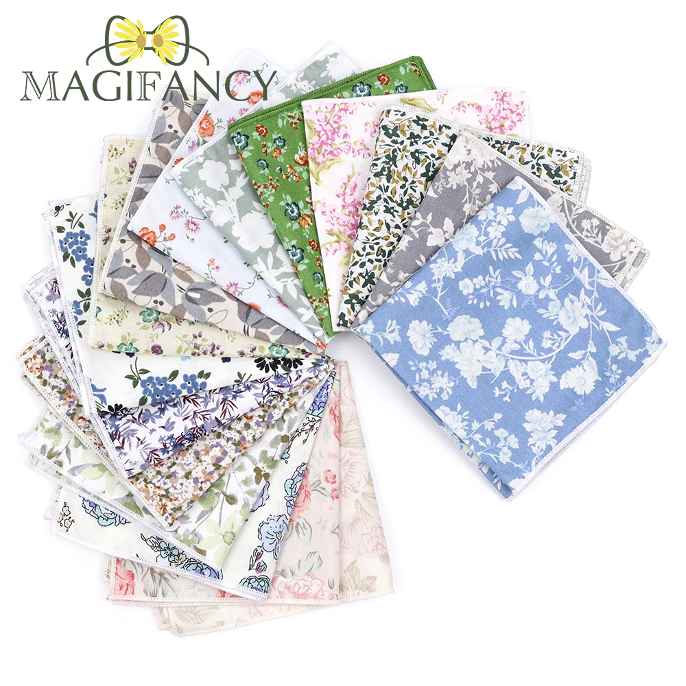 58 Colors Floral Handkerchief 23cm Hanky 100% Cotton Women Men Wedding Party Daily Suit Pocket Square Gift Tuxedo Tie Accessory