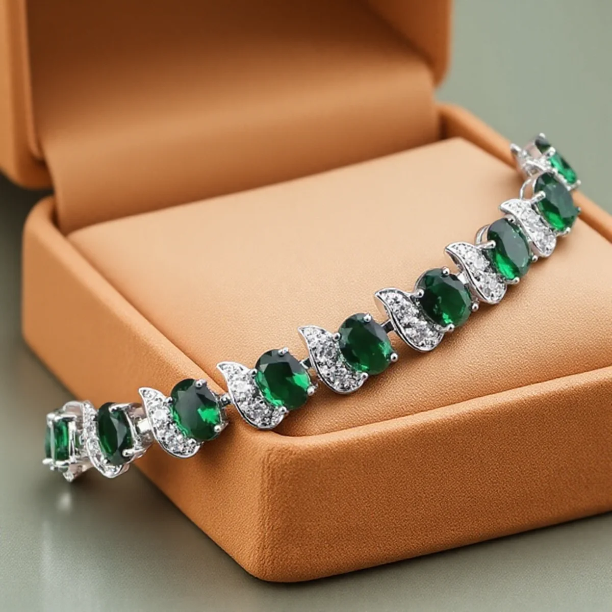 Natural verde esmeralda branco topázio prata charme pulseira feminina jóias acessórios de moda presente para ela
