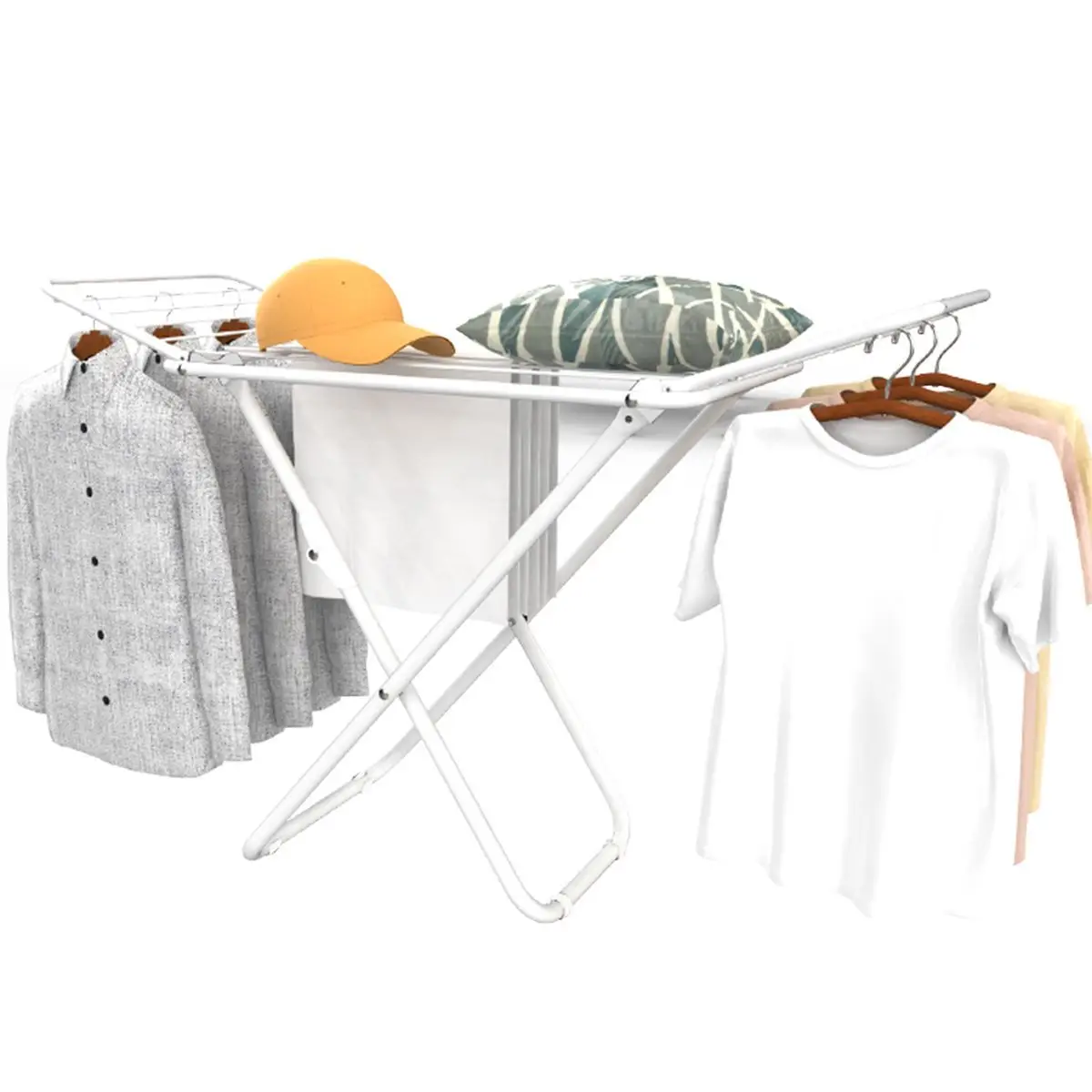 x-type floor drying rack, balcony folding clothes rack, indoor and outdoor free installation sun quilt storage racks