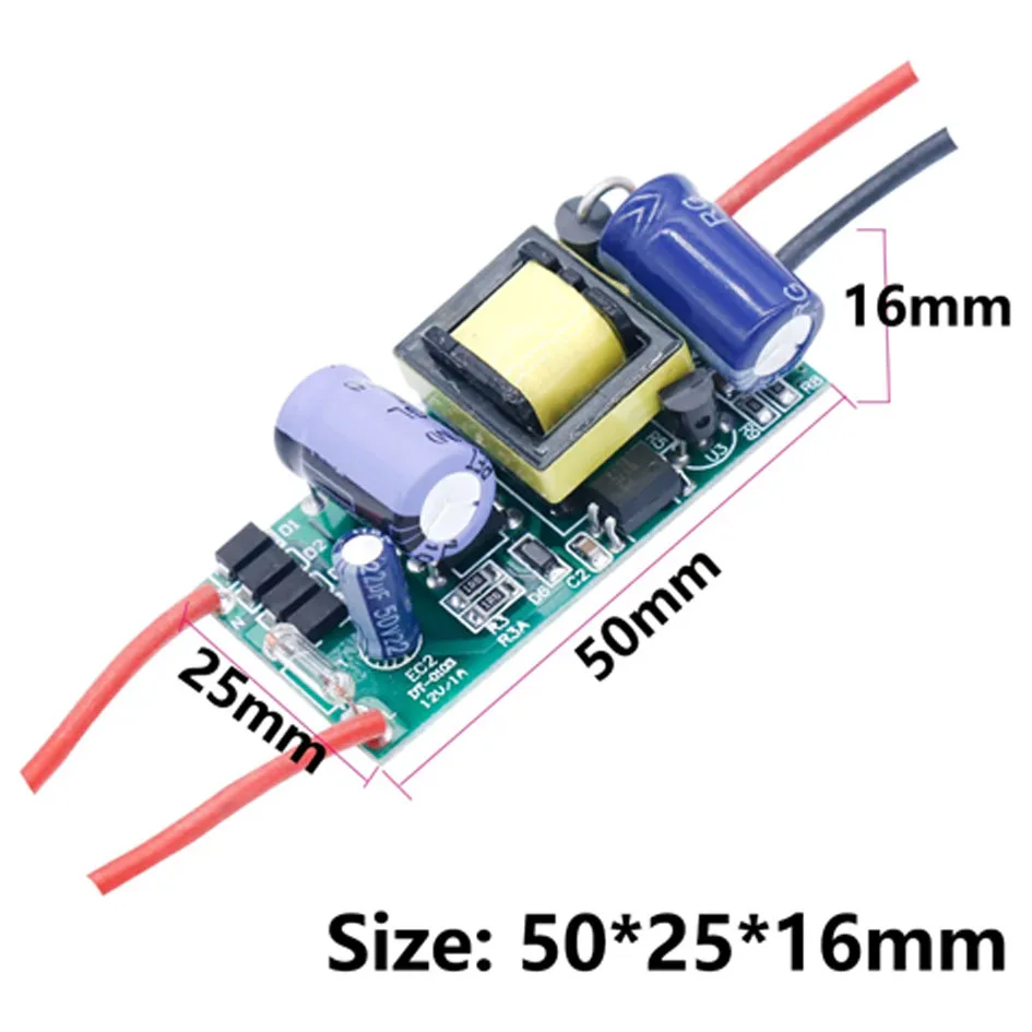 Neuer LED-Treiber-Transformator 220V auf 12V Volt Netzteil 1A 2A 12W 24W Treiber für LED-Streifen Deckenleuchten Lampen – Detail 5