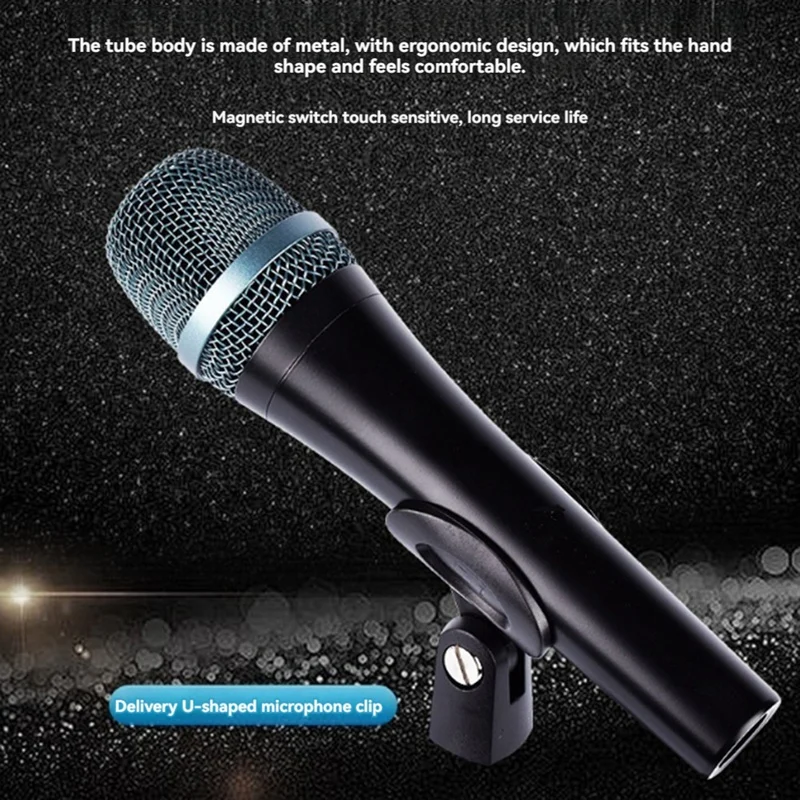 E945 Wired Dynamic Super-Cardioid Vocal Microphone, Handheld Mic For Live Performances, Karaoke, & Studio Recording