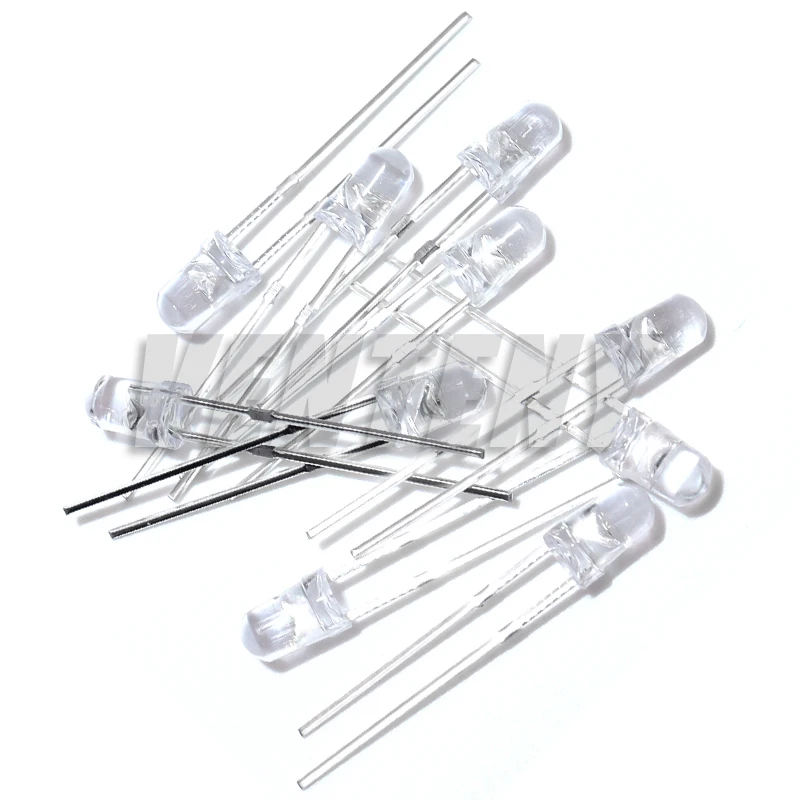 100pcs 3mm LED Diode Ultra Bright Warm White Red Green Blue Purple Yellow Orange Pink 2V 3V Multicolor Emitting Assortment view 5