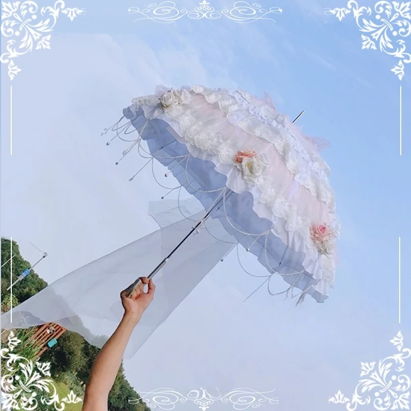 Handmade Peace Spring Heaven Girl Dreams of Versailles Christmas D Flower Wedding Pink Umbrella