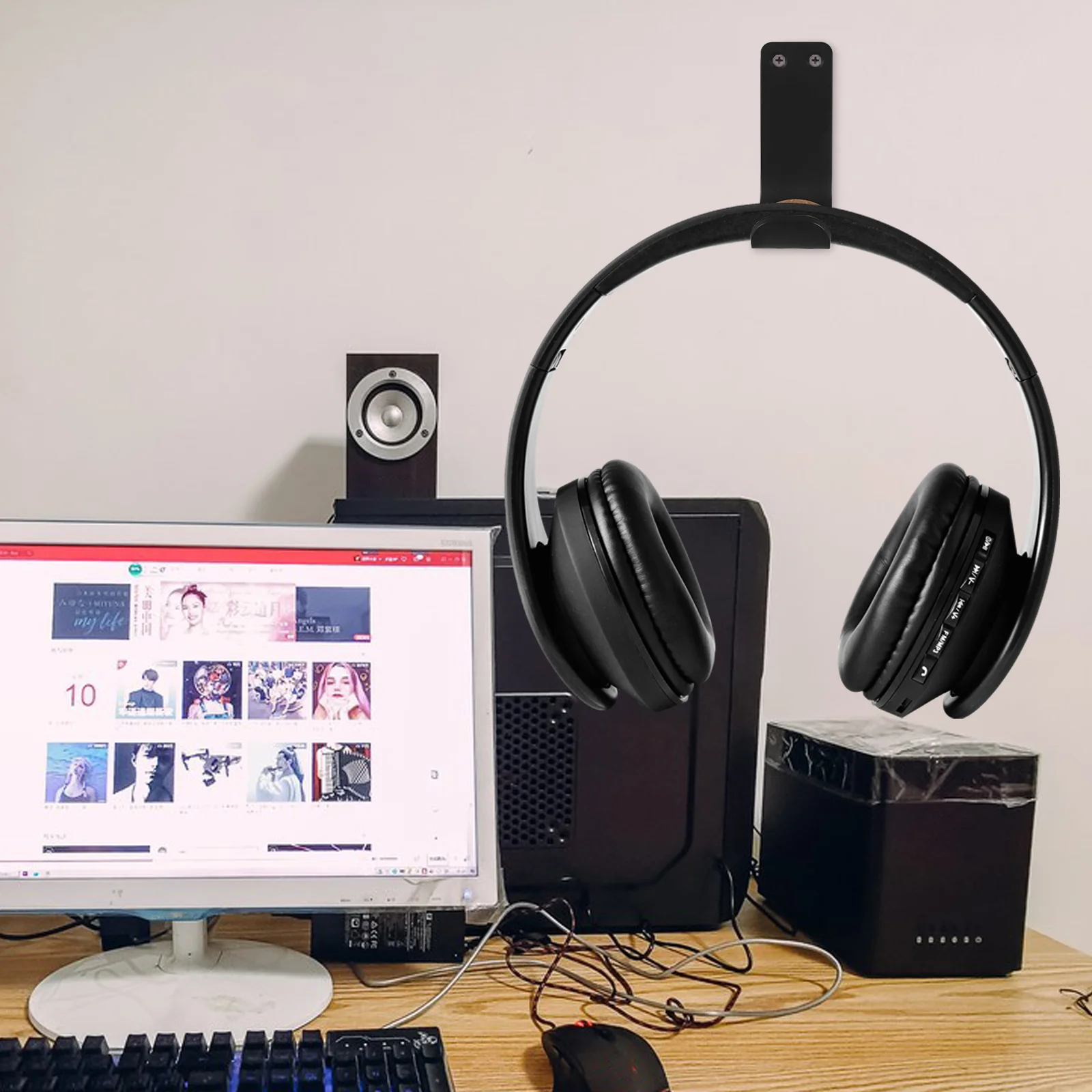 

Creative Metal Game Headphone Holder Aluminium Alloy Bracket Desk Earphone Storage Rack Durable Long Lasting Black Random Gasket