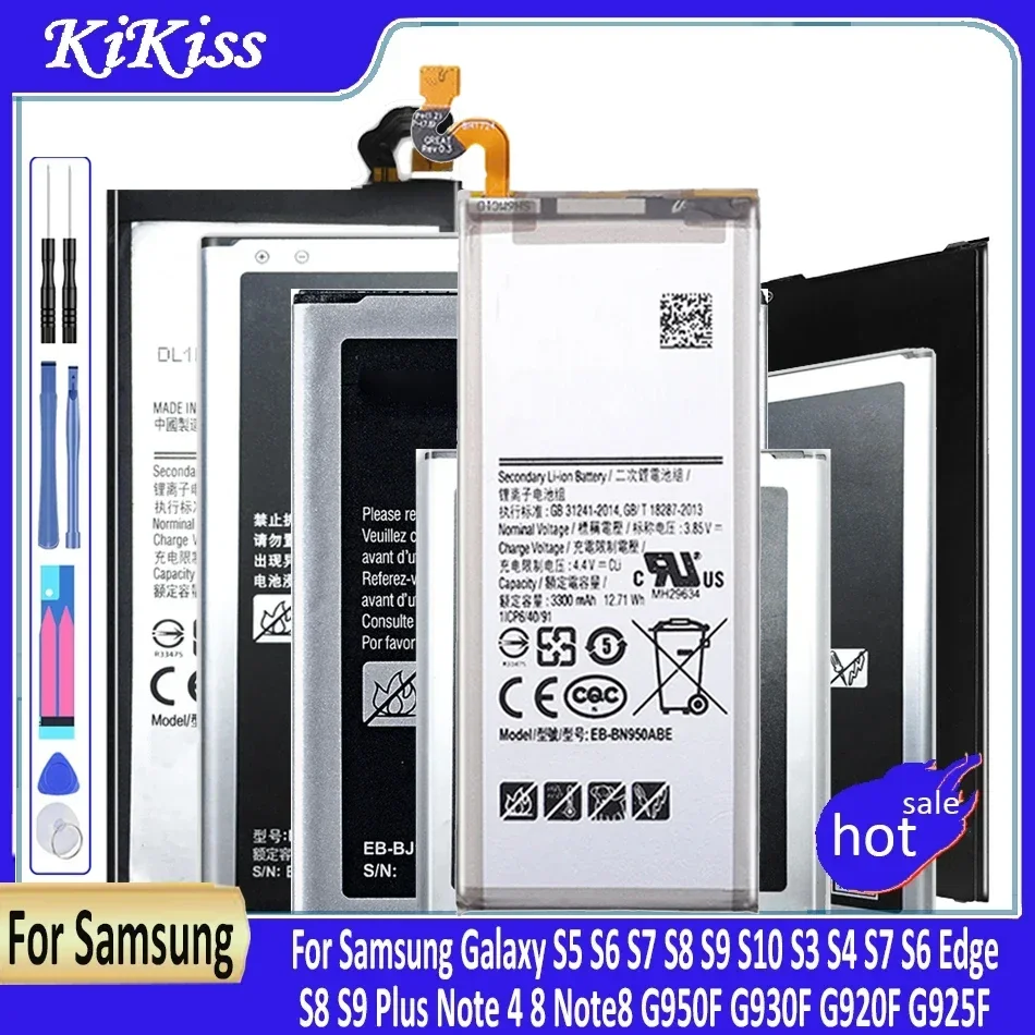 Battery for Samsung Galaxy S5, S6, S7, S8, S9, S10, S3, S4, S7, S6 Edge, S8, S9 Plus,Note 4, 8, Note8, G950F, G930F, G920F,G925F