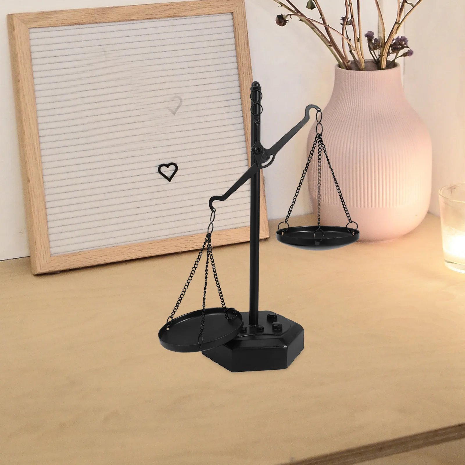 

Balance Scale Ornament Lawyer Office Décor Jewelry Tower Business Metal Farmhouse Tray Justice Stand