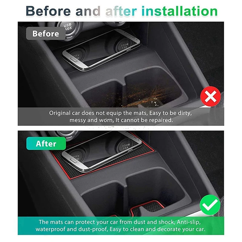 Gate Groove Pad For Suzuki Swift 2017-2021 Accessories Car Door Slot Mats Console Cup Holder Coaster For Car Non Slip