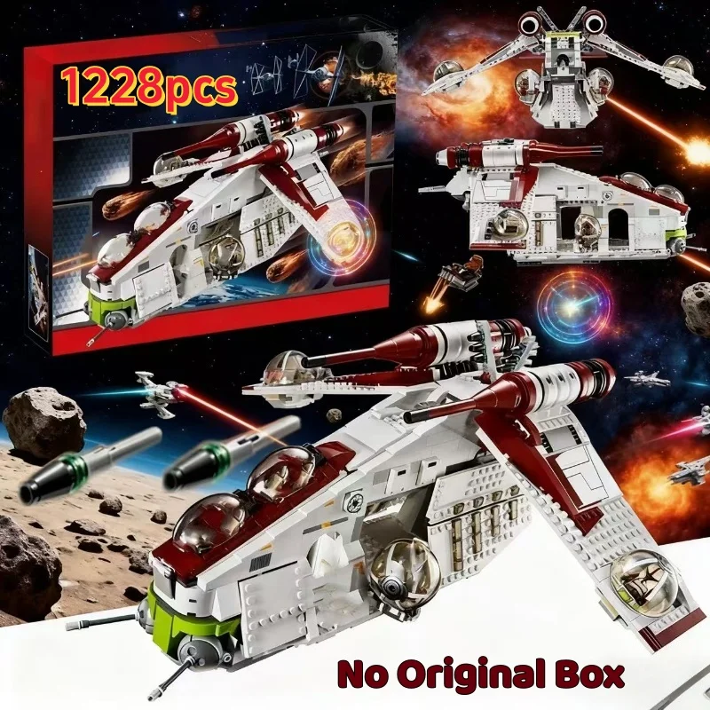 "2025 Nieuw Model 1228 STKS Republiek Kanonneerboot Bouwstenen Speelgoed Cadeauset voor Kinderen, Militair Schip STEM Bouwpakket, Kerstmis B