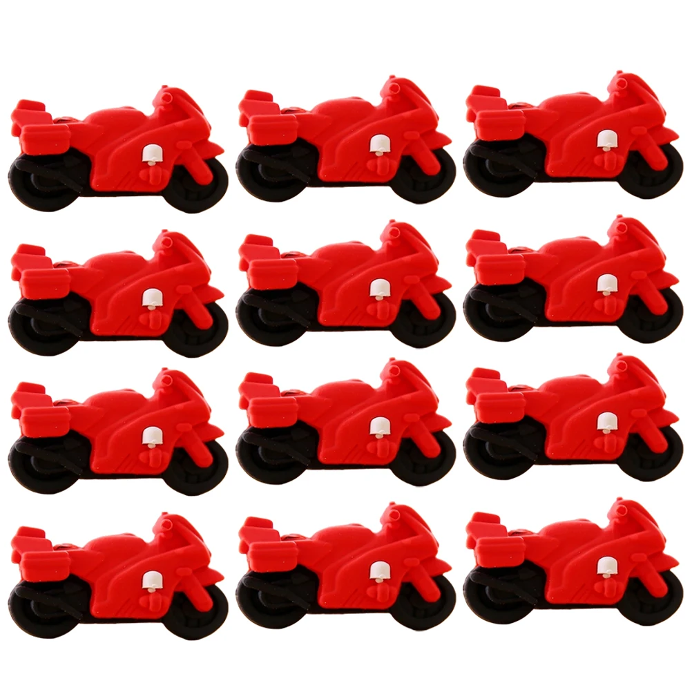 

12 Pcs Motorcycle Shaped Erasers Rubber Safe Environmental Cute Mini for Kids Bulk Toddler Students Gifts Cool Fun