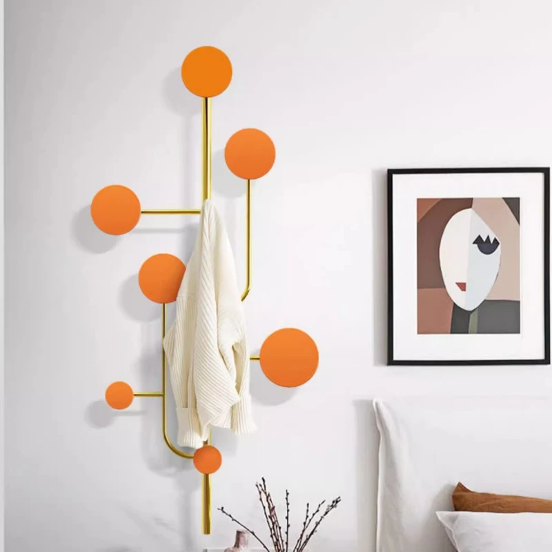 

Modern Wall Mount Key Organizer - Space Saving Entryway Coat Rack with 5 Hooks & Decorative Metal Frame Design practical