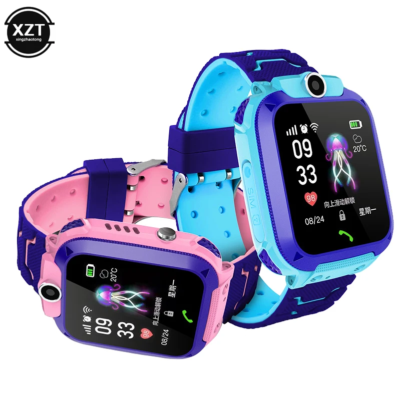 Nowa Q12 wodoodporna smartwatch dla dzieci karta Sim LBS monitor lokalizacji czatu głosowego latarka dla dzieci inteligentny telefon zegarek reloj