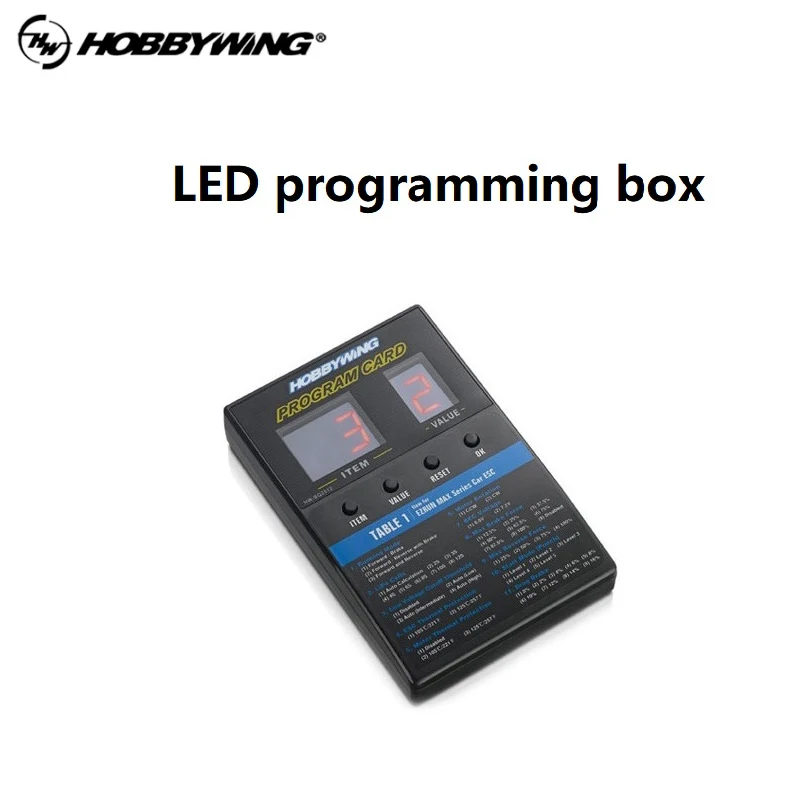 HOBBYWING ESC LED Program Card Box for Platinum V1/V2 FlyFun V5 XeRun EzRun QuicRun SeaKing Series Brushless Aircraft Car ESC