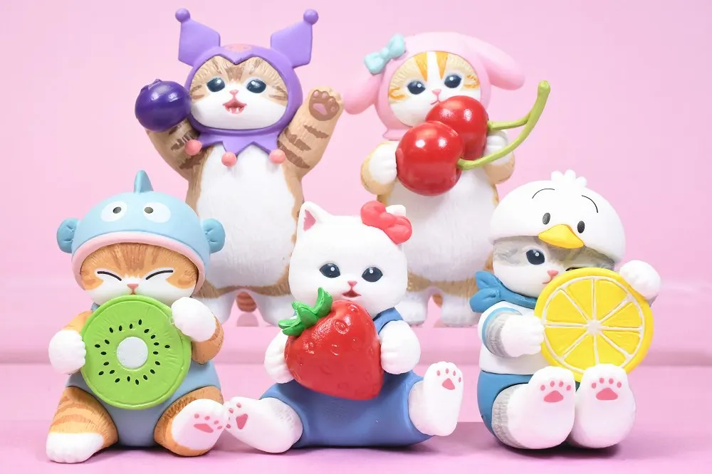 Kitan capsule toys maofusandixSanri Characters Cosplay Figures 2 cute kawaii white purple bunny duck kitty green male fish model