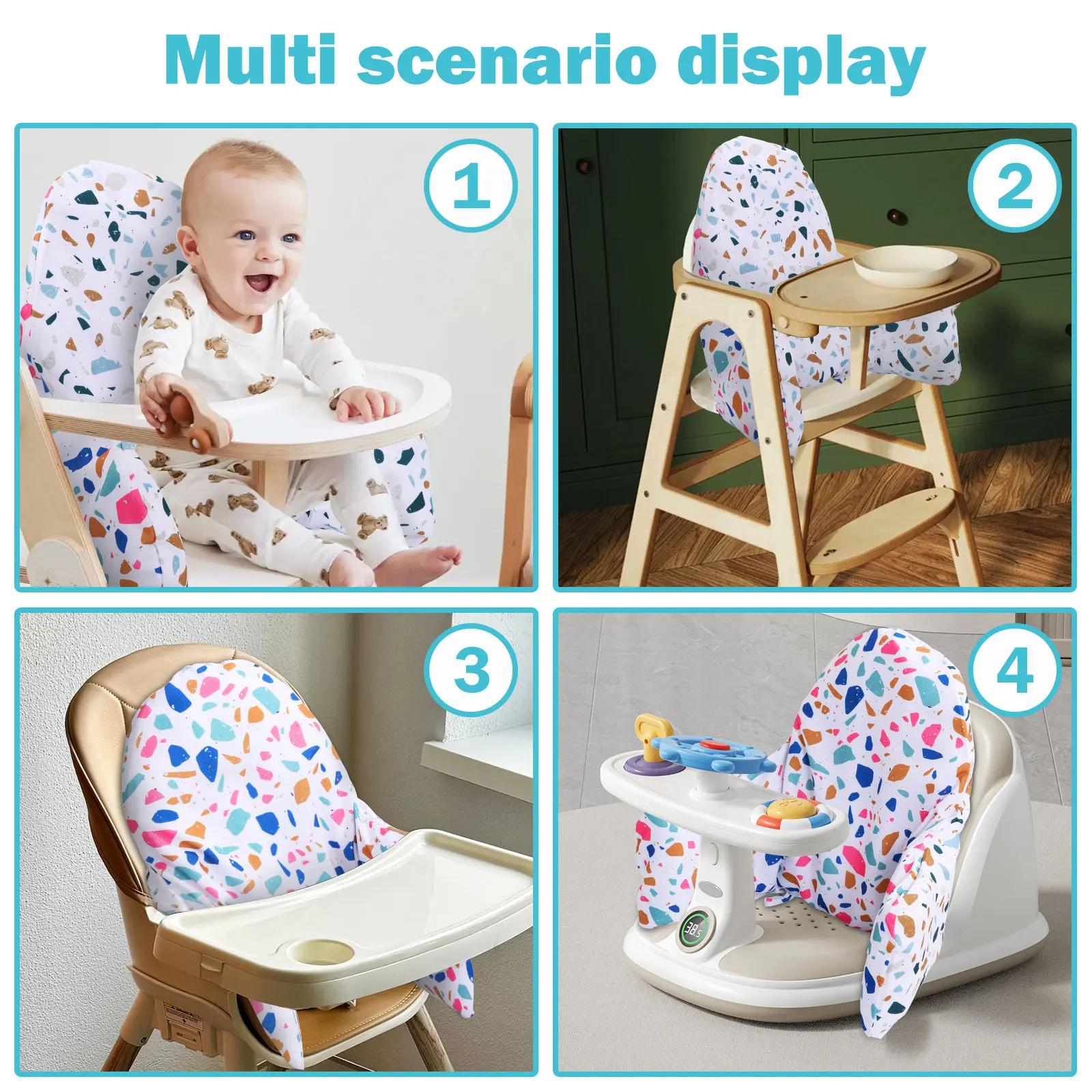 وسادة كرسي مرتفع للأطفال قابلة للنفخ، كرسي طعام، أريكة تغذية خلفية، غطاء مقعد للرضع، لطيف ومريح للجلوس للدعم