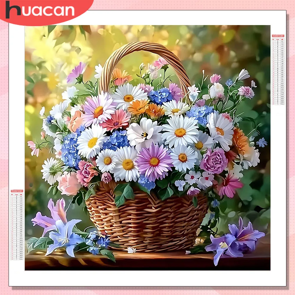 HUACAN Diamantgemälde Neuheiten 2026 Gänseblümchen-Blumenmosaik Wanddekoration Wowo Art Diamond Floral Personalisierte Geschenke