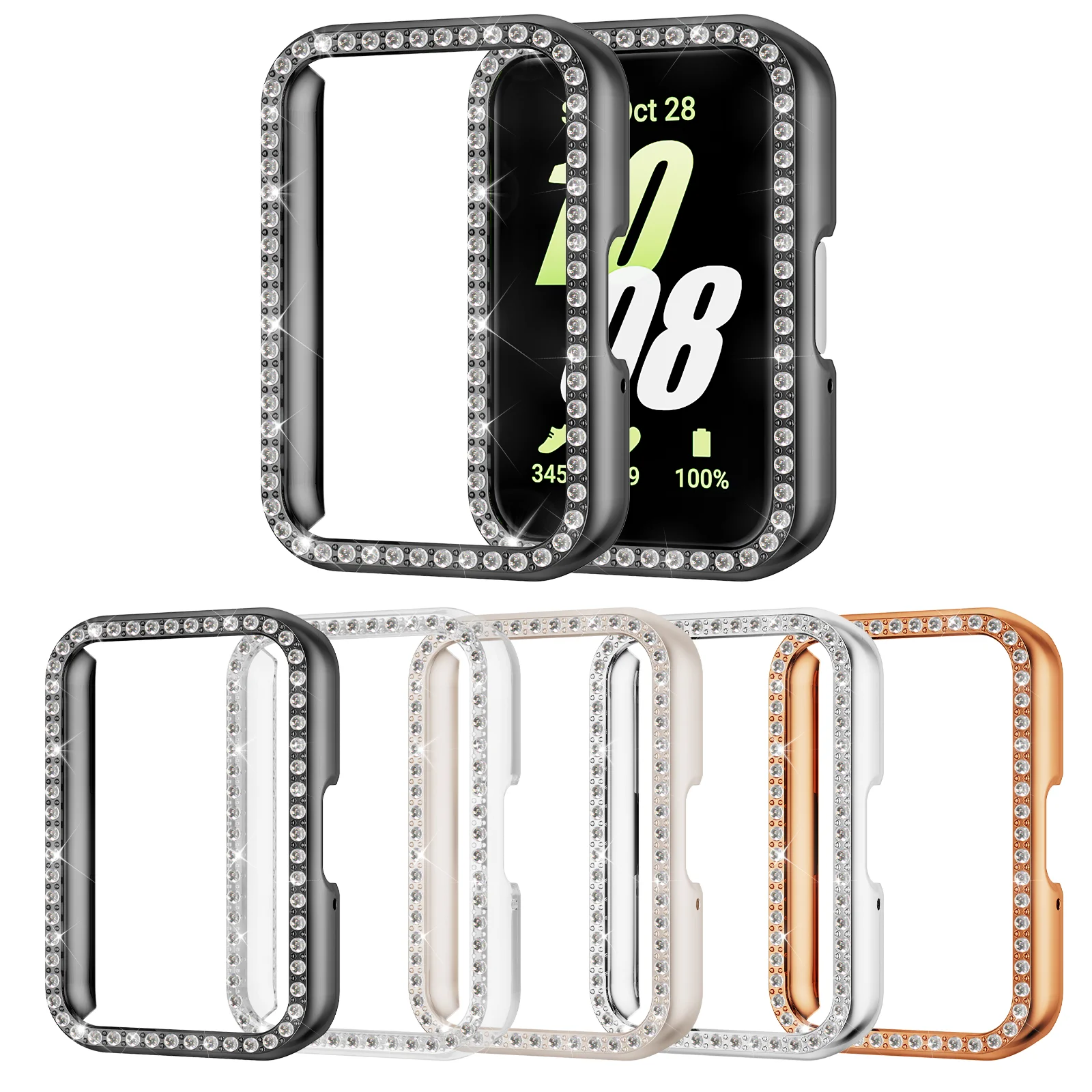 Bumper Bling Case for Samsung Galaxy Fit 3, Crystal Shining Rhinestone PC Protective Frame (No Screen Protector)