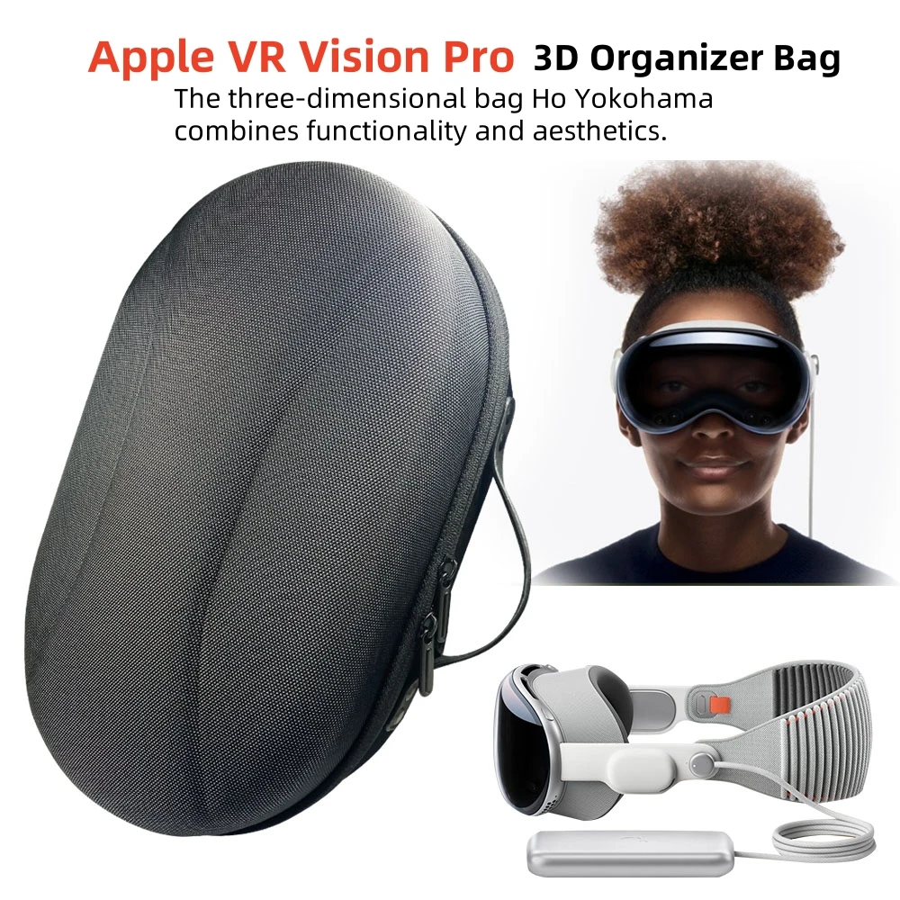 مناسبة لحقيبة تخزين سماعة الرأس Apple VR Vision Pro، حقيبة تخزين نظارات الواقع الافتراضي، حقيبة محمولة مقاومة للسقوط والخدش