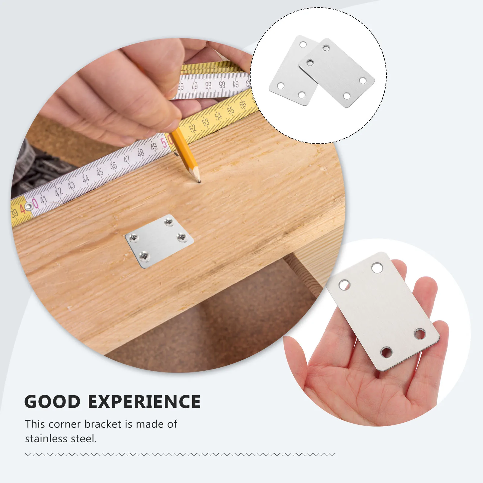 

10pcs Flat Mending Plates 2 4x1 5 Inch Stainless Steel Metal Brackets for niture Wood Joints Connectors Screws