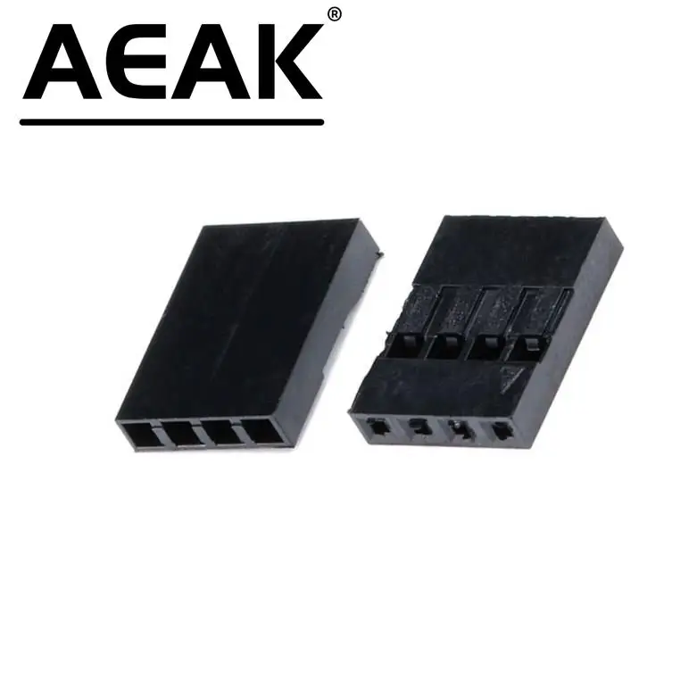 AEAK Dupont Head 2.54mm 1X1P 1X2P 1X3P 1X4P Dupont Plastic Shell Pin Head Connector Jumper Wire Cable Housing Plug Female