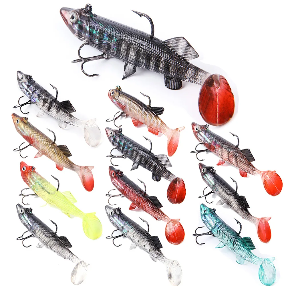 

Silicone Soft Bait Pack Lead Fish 80mm 9g/140mm 39g for Pike Carp Bait Artificial 3D Tackle Swimbait Wobblers Accessories