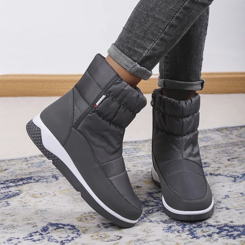 2023 Winter Boots Women Ankle Platform Boots Waterproof Snow Boots Warm Fur Female Boots Winter Shoes Woman Footwear Chaussures